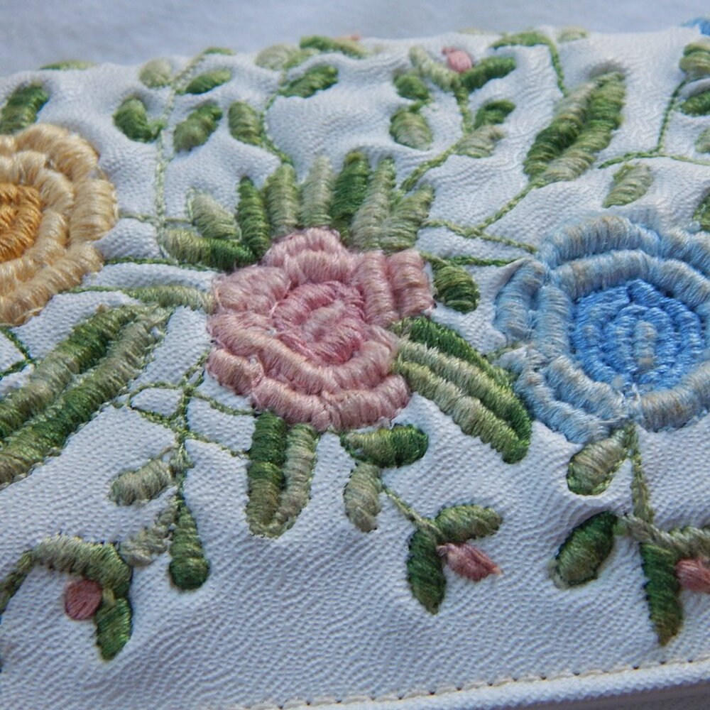 Floral Embroidered Clutch with Wallet - Picture 5 of 5